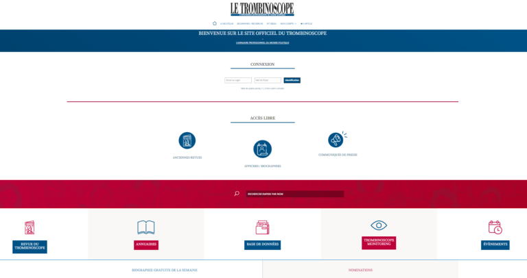 homepage du site Le Trombinoscope